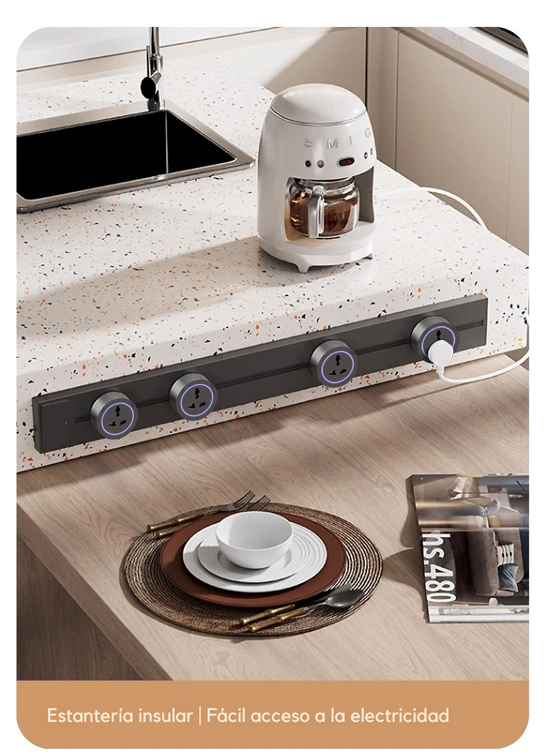 Adaptador giratorio de enchufe de pared móvil extensible 