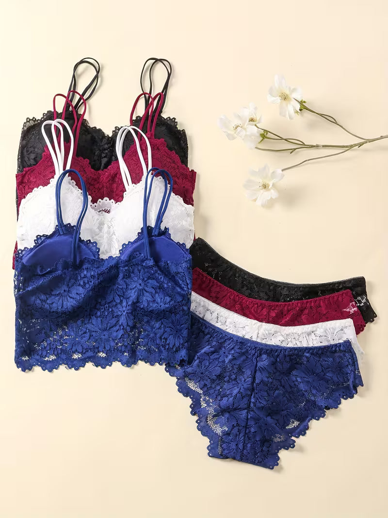 Conjunto de Ropa Interior y Bragas (x4 piezas )